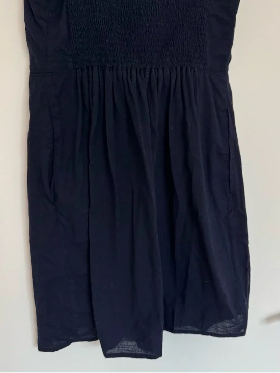 Medium Abercrombie & Fitch Dark Navy Blue Mini Dress Adjustable Straps Pockets - Picture 14 of 14
